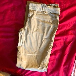 Beige school pants with boot cut leg